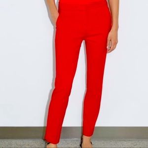 Zara Red Cigarette Style Skinny Pant Size XL